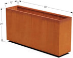 Plantercraft Large Rectangular Planters for Outdoor Plants - 48x24 Inch Extra Large Corten Steel Planter Box for Modern Patio, Deck & Garden | Heavy Duty Metal Planter Rectangle
