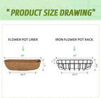 hehimhis 2 Pack 24 Inch Window Planter Box with Adjustable Bracket and Coco Liner for Porch, Balcony Planters Railing Hanging,Fence, Patio Hanging Planters for Garden Outdoor