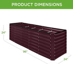 Best Choice Products 8x2x2ft Raised Outdoor Metal Garden Bed, Deep Root Box Planter for Vegetables, Flowers, Herbs, 240 Gallon Capacity, 100% Non Toxic Materials - Burgundy