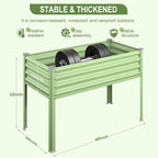 Raised Garden Bed with Legs, 48×24×32in Galvanized Raised Garden Beds Outdoor Elevated Metal Planter Box for Gardening Vegetables Flowers Herb （Green）