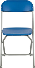 Flash Furniture Hercules Series Plastic Folding Chairs for Parties and Weddings, Stackable Commercial Event Seats, Set of 10, Blue