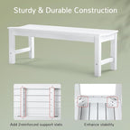 Stoog Outdoor Bench, 2-Person Patio Backless Bench, All-Weather HIPS Garden Bench with 800 lbs Weight Capacity, Never Rot or Fade, for Backyard, Porch and Park, White