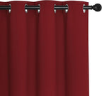 NICETOWN Blackout Curtains 84 Inch Length, Thermal Insulated Curtains for Bedroom Grommet Energy Saving Room Darkening Drapes for Living Room Window, 1 Panel, Burgundy Red, 66" W x 102" L