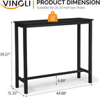 VINGLI Wooden Outdoor Bar Table, Wood Patio Counter Height Table, Weather-Resistant Patio Pub Table for Garden, Balcony, Poolside, Backyard