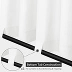 Easy-Going Linen Look Outdoor Curtains Waterproof Windproof Porch Curtains, Soft Thicken Outdoor Privacy Curtains for Patio, Gazebo, Grommet Top and Tab Bottom Drape, 1 Panel, 54x108 inch, White