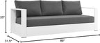 Modway Tahoe Aluminum Outdoor Patio Sofa in White Charcoal