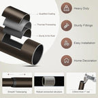 Modern Antique Brown Bronze Curtain Rods for Windows 66 to 120 Inches Adjustable Heavy Duty 1" Diameter Window Rod with Decorative Finials for Outdoor Farmhouse Bedroom Kitchen Living Room