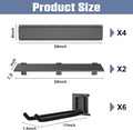 Storage Rack for Garden Tools, Metal with 6 Double-Prong Hooks