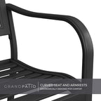 Grand patio 50" Outdoor Bench, Garden Benches with Anti-Rust Metal Powder Coated Frame, Patio Bench for Front Porch Park Outside Furniture Decor, Black