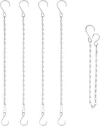 RIFNY 20 Inch Silver Chain for Hanging Plants, Small Plant Chains for Hanging Baskets Kits with Hooks for Bird Feeders Planters Billboards Lanterns Wind Chimes Ornaments Outdoor Indoor Use (5 PCS)