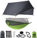 Sunyear Camping Hammock, Portable Single & Double Hammock with Net, 2 Person Hammock Tent with 2 * 10ft Straps, Best for Outdoor Hiking Survival Travel