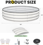 Galvanized Raised Garden Bed 4×4×1 FT, Round Metal Raised Garden Bed Outdoor Planter Box with Open Bottom, Rust-Resistant Steel Garden Bed for Vegetables Herbs Flowers, Easy Assembly