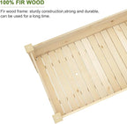 BIRASIL Outdoor Raised Garden Bed, Wood Planter Box for Vegetable Flower, Elevated Reinforced Large Garden Planters Boxes for Backyard Patio Gardening Balcony (48.5”L, Natural Wood)