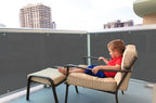 LOVE STORY 3'x16' Dark Grey Balcony Screen Privacy Fence Cover UV Protection Weather-Resistant 3 FT Height Heavy Duty for Deck, Patio, Backyard Shield 90%