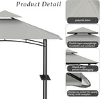 Grill Gazebo Replacement Top, 5 * 8 Outdoor BBQ Top Cover, Double Layer BBQ Gazebo Top Canopy for Model #L-GG001PST-F (Gray)