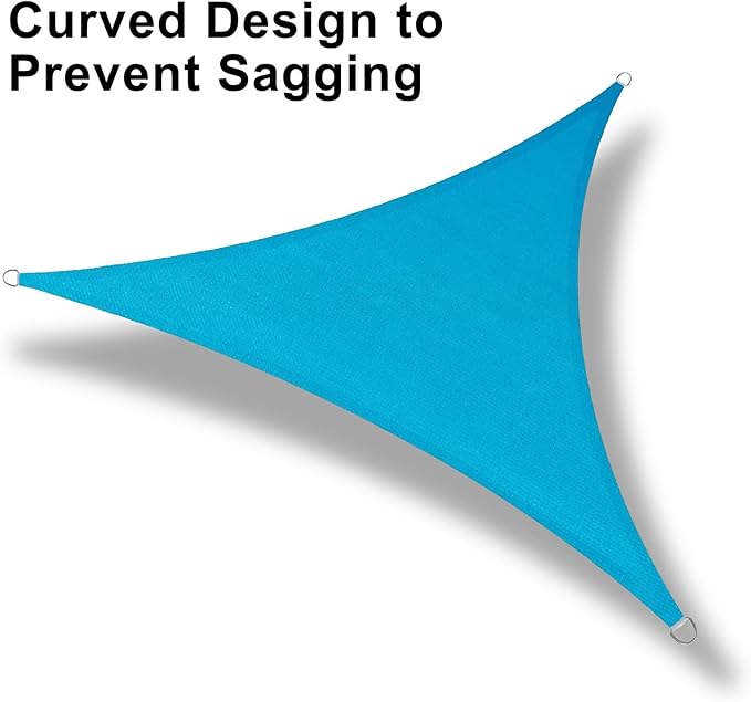 LOVE STORY Custom Size 8'x9'x12' Turquoise Blue Sun Shade Sail Right Triangle Sunshade Fabric Awning Canopy for Patio Backyard Carport Pergola (Customized)