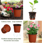 Nursery Pots 100 PCS 6 Inch Plant Pots with 100 Labels, Planting Pot for Plants Indoor Outdoor, Plastic Flower Pot for Seedlings Transplanting Small Plants Growing