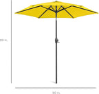 Best Choice Products 7.5ft Heavy-Duty Round Outdoor Market Table Patio Umbrella w/Steel Pole, Push Button Tilt, Easy Crank Lift - Yellow