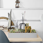 14.5-Inch Grey Rectangle Concrete Succulent Planter Windowsill Boxes