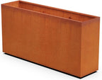 Plantercraft Corten Steel Planters - 72x18x36 Large Rectangular Planters for Outdoor Plants - Extra Large Outdoor Planter Box for Modern Patio, Privacy Screen, and Commercial Landscapes
