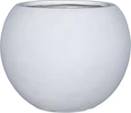 13.5 H x 17" Dia (12" Pot Opening) Round Fiberstone Planter with Drainage Hole, White, Indoor/Outdoor Large Plant Pot for Home Patio Garden, Ideal for Large Plants