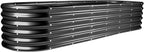 Land Guard 8×2×1.5ft Galvanized Raised Garden Bed Kit, Raised Garden Boxes Outdoor, Oval Metal Raised Garden Beds for Vegetables, Gray