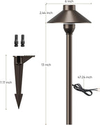 PARTPHONER Low Voltage Landscape Lighting 12-Pack, Aluminum 12V Pathway Lights with G4 Bulbs, Waterproof Oil Rubbed Bronze Color Wired Path Lights with Connectors for Walkway Yard Garden