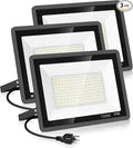 3 Pack 150W LED Flood Light Outdoor,Super Bright Exterior Security Light with Plug,IP66 Waterproof Flood Light, 15500LM 5000K Daylight White Floodlight for Yard, Garden,Basketball Court, Arena