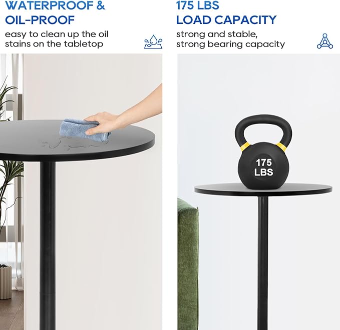 Bistro Pub Table 2 Pack 40 Inch Height Cocktail Table Round – 40in