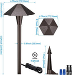 LEONLITE 5CCT Low Voltage Pathway Lights, LED Landscape Path Lights, 1800/2700/3000/4000/5000K, Hexagon Head, 12-24V AC/DC, IP65 Outdoor Walkway Light, Oil Rubbed Bronze Aluminum, Pack of 6