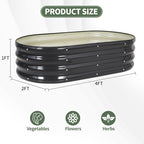 1MORE Galvanized Raised Garden Bed- Planter Garden Boxes Outdoor, Raised Beds for Gardening, 4x2x1ft Metal Garden Bed Kit for Vegetables Flower, Planter Raised Beds with Tools.Gray-2pack