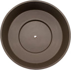 The HC Companies 8 Inch Round Plastic Succulent Capri Bowl Decorative Indoor Flower Succulent Planter Pot with Drain Plug Hole, Artisan Taupe with Copper Bottom Color (2 Pack)