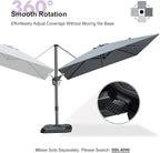 PURPLE LEAF 9 Feet Patio Umbrella Outdoor Cantilever Square Umbrella Aluminum Offset Umbrella with 360-degree Rotation for Garden Deck Pool Patio, Light Grey