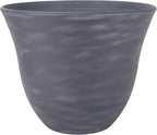 Classic Home and Garden Honeysuckle Resin Planters - Lightweight Indoor & Outdoor Plant Pots - UV-Resistant Plastic Flower Pots - Pot Planters for Flowers & Herbs (15" Zinc Grey)