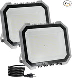 2 Pack LED Flood Lights Outdoor, 200W 20000LM Super Bright Floodlight Outside Work Light with 5.9FT Plug, IP65 Waterproof 6000K Outdoor LED Flood Light for Garage, Yard, Lawn, Garden