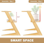 3 Tier Table Top Countertop Small Plant Stand with Shelf Adjustable, Bamboo Wooden Desk Plants Succulent Stand, Office Flower Pot Holder Rack ,Cup Cake Stand, Kitchen Spice Rack