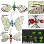 Juegoal 20 Inch Butterfly Garden Stakes Decor, Dragonfly Stakes, Hummingbird Glow in Dark Metal Yard Art for Mom, Mothers Day Ideal Gifts, Indoor Outdoor Lawn Pathway Patio Ornaments, Set of 3