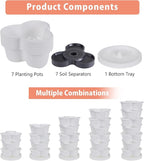 VECELO 7 Tier Vertical Garden Planter, Self Watering Stackable Planters with Wheels for Strawberries, Herbs, Flowers, Vegetables, White