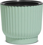 T4U 4 Inch Plant Pots Self Watering, 6 Pack African Violet Pots, Small Plant Pots for Plants, Small Indoor Plant Pot, Self Watering Planter for African Violet, Succulents (6 Pack 4" Pots, Green)