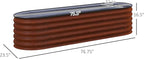 Outsunny 6.5' x 2' x 1.4' Galvanized Raised Garden Bed Kit, Outdoor Metal Elevated Planter Box with Safety Edging, Easy DIY Stock Tank for Growing Flowers, Herbs & Vegetables, Brown