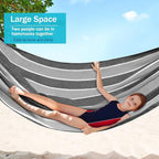 MOSFiATA Camping Hammock 550lb Upgraded Thickened 320G Durable Canvas Fabric Hammocks with Anti Roll Balance Beam and Sturdy Metal Knot for Camping, Patio, Backyard, Outdoor（Grey）