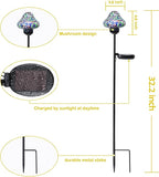Solar Outdoor Lights Decorative Solar Glass Mushroom Lights Waterproof LED Waterproof Garden Stake Light for Walkway Pathway Lawn Patio Yard Decorations 2 Pack Multi