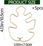 Monstera Plant Stem Support - 5 Piece Set, 4.13x2.95in Durable Leaf Holder & Fishbone Cactus Stake for Healthy Growth of Climbing Plants - Easy to Use Indoor Plant Decor