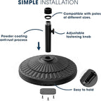 wikiwiki 80 Lbs HDPE Round Patio Umbrella Base, Weighted Umbrella Stands Fits 1.5-1.9in Poles for Garden, Lawn, Deck, Backyard & Pool, Black