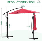 NEWBULIG 10FT Patio Umbrella, Offset Cantilever Outdoor Patio Table Umbrella, UV Protection, Fade Resistant Fabric, Easy Tilt Adjustment for Pool, Deck, Garden, Backyard