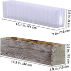 10 Pcs Plastic Planter Liners Clear Rectangular Plastic Liners for Flower Box Planter Window Box Planter 16.2" L x 3" W x 3.5" H for Indoor Outdoor Flower Arrangement Succulent Garden Windowsill Decor