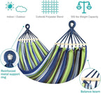 MOSFiATA Hammocks Portable Camping Hammock Upgraded 550lb Comfortable Fabric Hammock with Two Anti Roll Balance Beam and Sturdy Tree Straps for Camping, Patio, Backyard, Outdoor （Light Green）