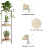 Plant Stand Indoor Corner Tall 3 Tier Metal Modern Flower Storage Plant Shelf Holder for Living Room Balcony Garden, White (3 Tier-White Round)