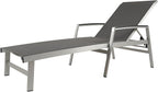 Christopher Knight Home Patio Aluminum Chaise Lounge, Adjustable Mesh Chaise Lounge, 5 Position Backrest Recliner, Lounge Chair with Armrest, Ourdoor Deep Seating Lounge for Poolside Backyard, Grey