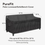 PureFit Outdoor Couch Cover Waterproof Patio Sofa Furniture Covers, 3-Seater - Image 2